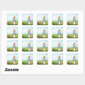 Sticker Carré lapin de Pâques (Feuille)
