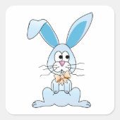 Sticker Carré Lapin De Pâques Avec Cravate De Bow (Devant)