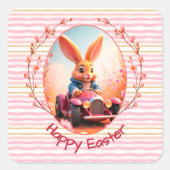 Sticker Carré Lapin de Pâques Mignon (Devant)