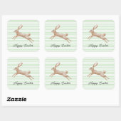 Sticker Carré Lapin de Pâques rayé (Feuille)