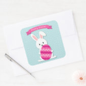 Sticker Carré Lapin et oeuf de Pâques (Enveloppe)