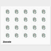 Sticker Carré Lapin Fleur (Feuille)