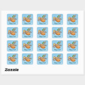 Sticker Carré Lapin Fusée (Feuille)