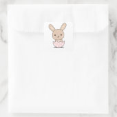 Sticker Carré Lapin Lapin Mets Animaux Pour Enfants Lapin Pâques (Sac)