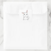 Sticker Carré Lapin Lapin Mets Animaux Pour Enfants Lapin Pâques (Sac)