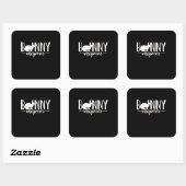 Sticker Carré Lapin Lapin Whisperer (Feuille)