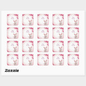 Sticker Carré Lapin Mignon Bébé Rose 🐰 (Feuille)