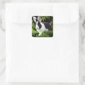 Sticker Carré Lapin noir et blanc, (Sac)