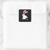 Sticker Carré Lapin Poops Drôle Lapin Poop Fun Rabbit (Sac)
