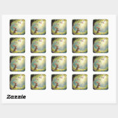 Sticker Carré Lapin sous l'Oeuf de Pâques (Feuille)