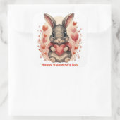 Sticker Carré Lapin Whimsical Personnalisé Premier Valentin (Sac)