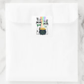 Sticker Carré Lapins cool et Pot d'Or (Sac)