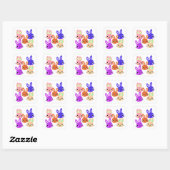 Sticker Carré Lapins Mignons (Feuille)