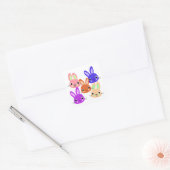 Sticker Carré Lapins Mignons (Enveloppe)