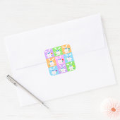 Sticker Carré Lapins Mignons