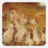 Sticker Carré Lapins vintages (Devant)