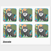 Sticker Carré Lapphund finlandais (Feuille)