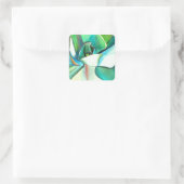 Sticker Carré L'aquarelle du désert bleu et vert Succulent (Sac)