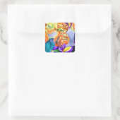 Sticker Carré L'aquarelle Ranunculus et Iris (Sac)