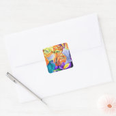 Sticker Carré L'aquarelle Ranunculus et Iris (Enveloppe)