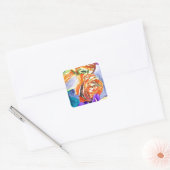 Sticker Carré L'aquarelle Ranunculus et Iris (Enveloppe)