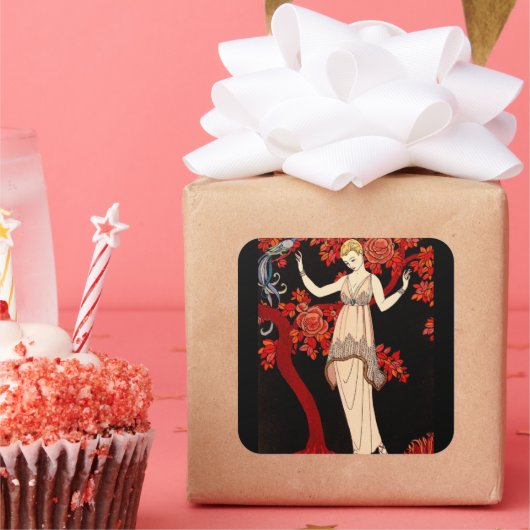 Sticker Carré L'Arbre de science par George Barbier (Fête)