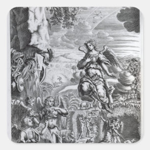 Sticker Carré L'archange Uriel informe Gabriel