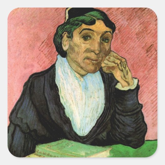 Sticker Carré L'Arlesienne (Madame Ginoux) par Vincent van Gogh (Devant)