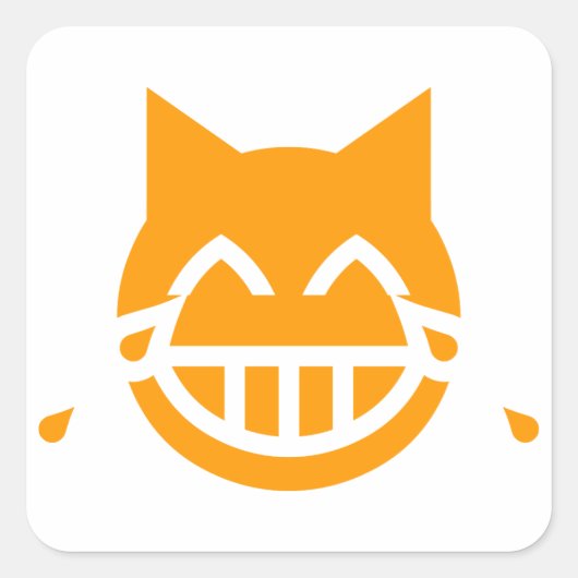 Sticker Carré Larmes de la Joie Chat Emoji (Devant)
