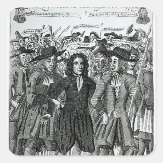 Sticker Carré L'arrestation du juge Jeffreys 1689 (Devant)