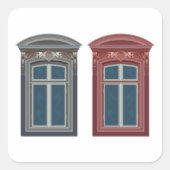 Sticker Carré L'Art Architectural Ornate De Fenêtre Européenne (Devant)