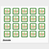 Sticker Carré L'art de l'enfant, vert (Feuille)
