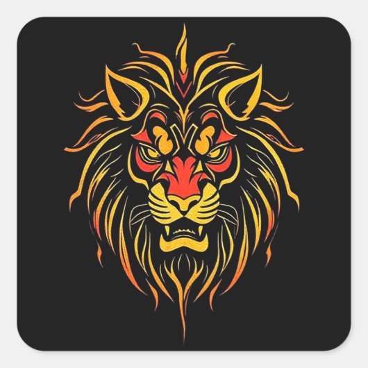 Sticker Carré L'art moderne Lion (Devant)