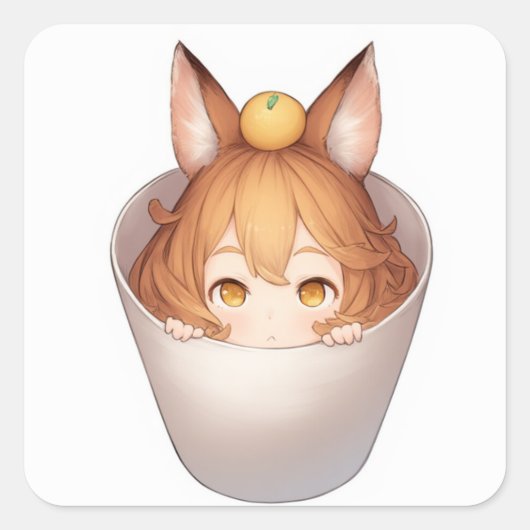 Sticker Carré L'art paisible doux (Devant)