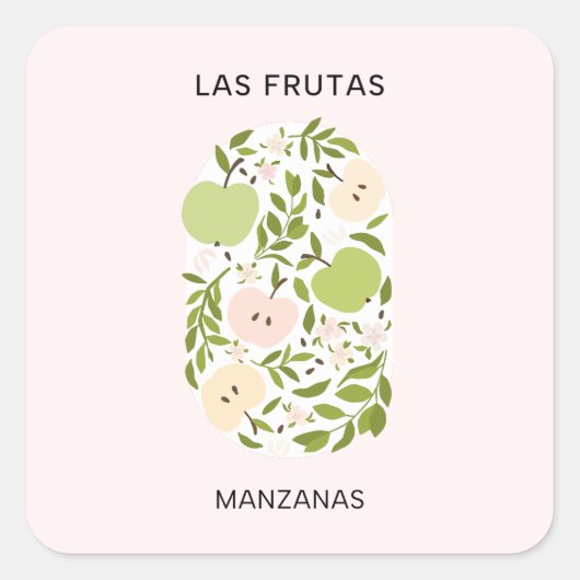 Sticker Carré Las Frutas : Manzanas - marché aux pommes (Devant)