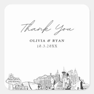 Sticker Carré Las Vegas Mariage Points de repère Favoriser le Me