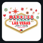 Sticker Carré Las Vegas Marié Couple Correspondant Vacances Neva<br><div class="desc">Ce design est spécial pour les couples qui se sont mariés à Las Vegas. Un design couleur complet que si vous le portez vous recevrez des milliers de compliments. Portez-le avec votre mari et créez des moments inoubliables à Las Vegas Nevada</div>
