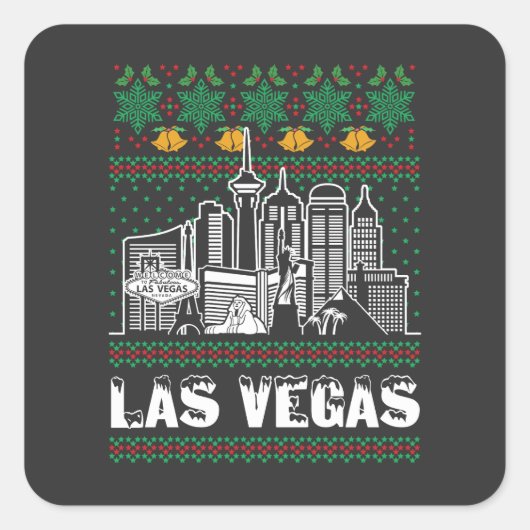 Sticker Carré Las Vegas Nevada Noël laid (Devant)