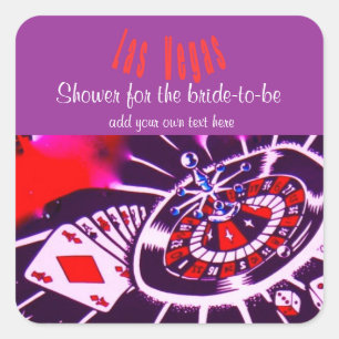 Sticker Carré Las Vegas Purple Passion Party pour la mariée