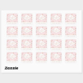 Sticker Carré Lashes texte Motif rose/Rose or (Feuille)