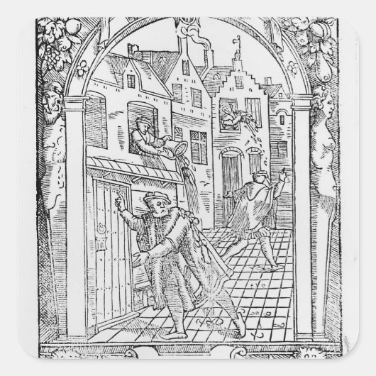 Sticker Carré L'assainissement au Moyen Age (Devant)