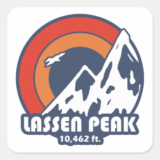Sticker Carré Lassen Peak California Sun Eagle (Devant)