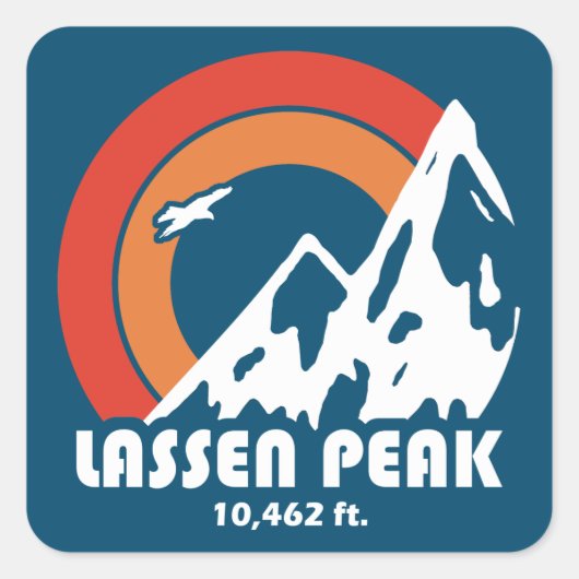 Sticker Carré Lassen Peak California Sun Eagle (Devant)
