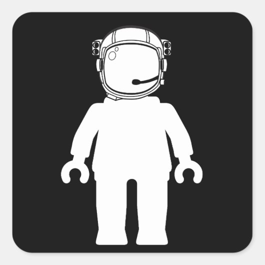 Sticker Carré L'astronaute de style banksy Minifig (Devant)