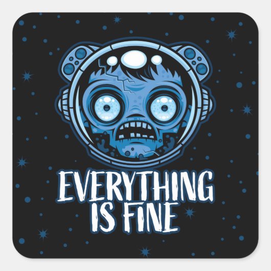 Sticker Carré L'astronaute zombie va bien (Devant)