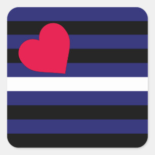 Sticker Carré Latex en cuir et drapeau de fierté de BDSM