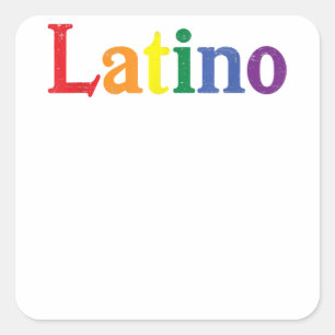 Sticker Carré Latino Gay LGBT Distressed Rainbow Design