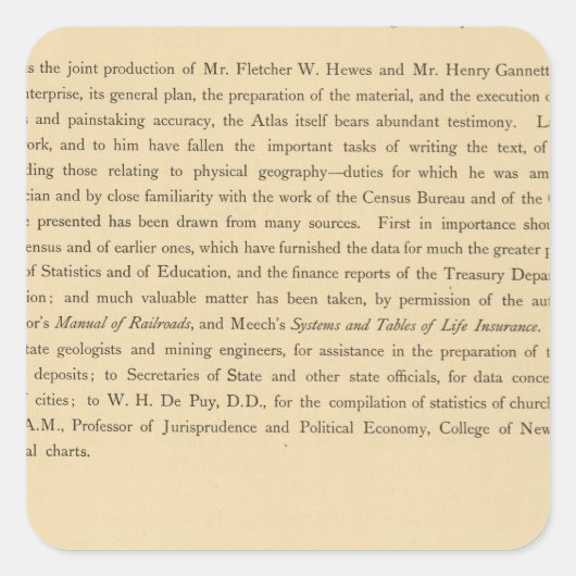 Sticker Carré L'atlas statistique de Scribner (Devant)