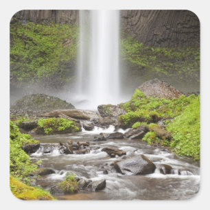 Sticker Carré Latourell Falls, gorge du Columbia, Oregon,