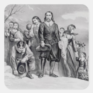 Sticker Carré L'Atterrissage des pèlerins